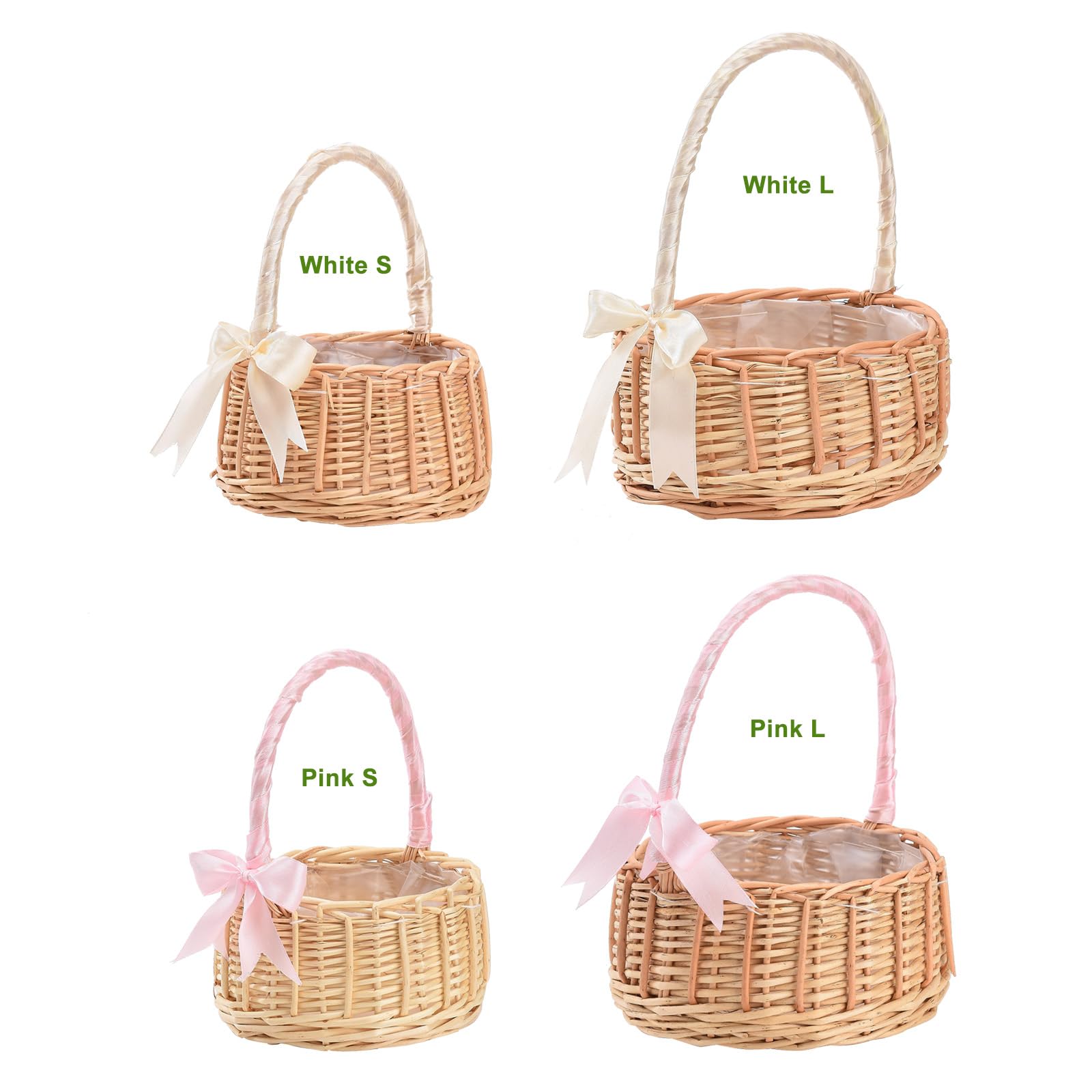 Amazon.com: Flower Girl Basket With Handle, Woven Wicker